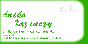 aniko kazinczy business card